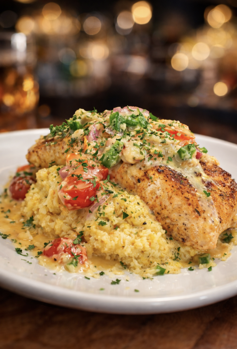 Shrimp and Grits from the noble savage brunch menu.