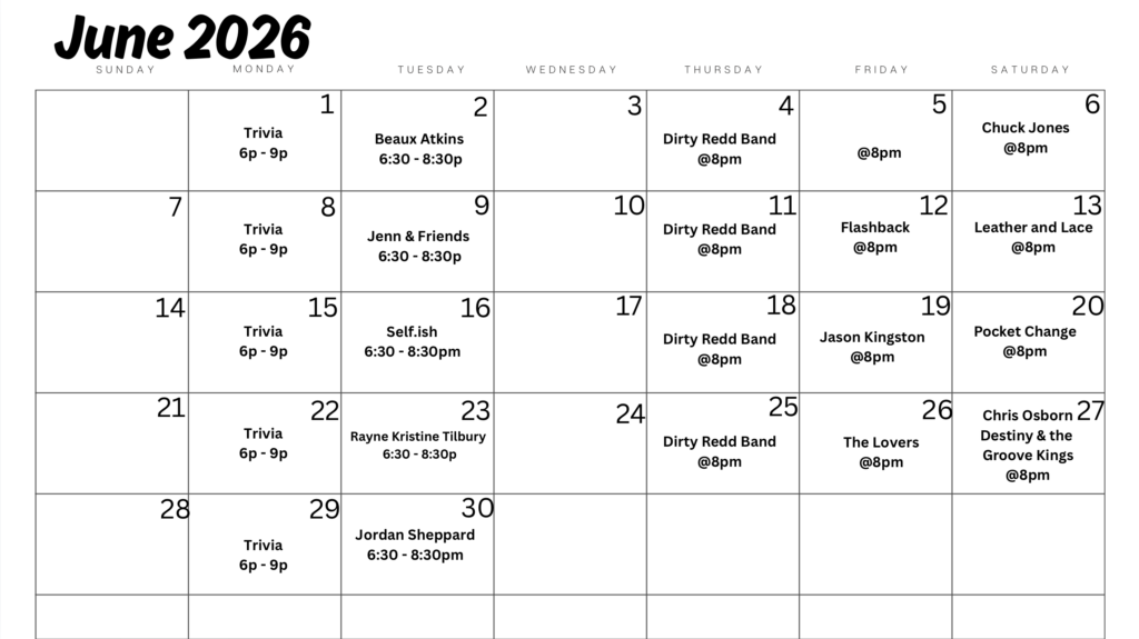 The Noble Savage list of events for June 2026